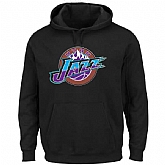 Men's Utah Jazz Majestic Hardwood Classics Tech Patch Pullover Hoodie - Black,baseball caps,new era cap wholesale,wholesale hats